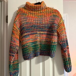 Free People Multicolor Cowl Neck Sweater